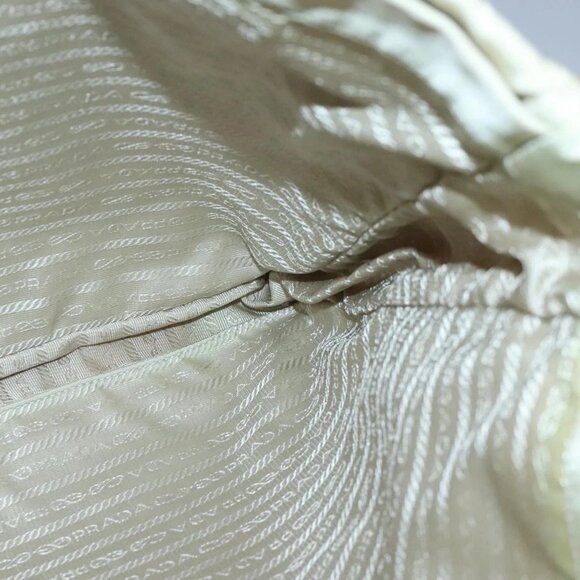 PRADA Tote Bag Nylon White Silver Auth 99539 - Picture 11 of 16